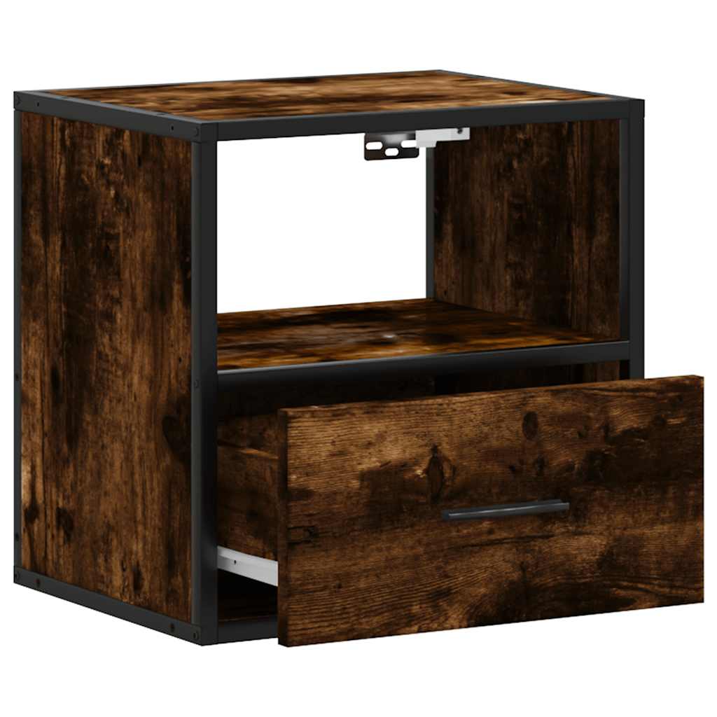 vidaXL Wall-mounted Bedside Cabinets 2 pcs Smoked Oak 40x31x39.5 cm