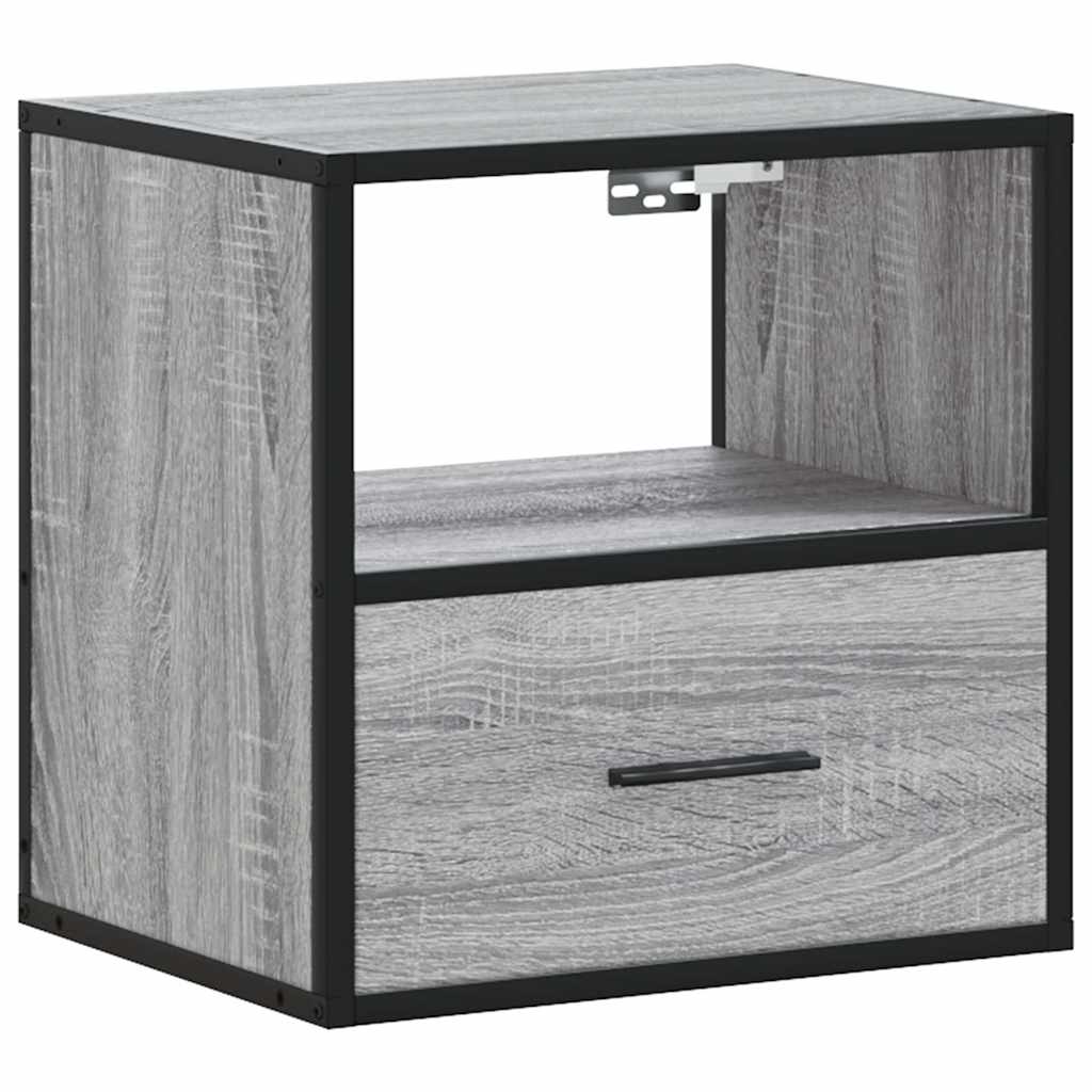 vidaXL Wall-mounted Bedside Cabinet Grey Sonoma 40x31x39.5 cm