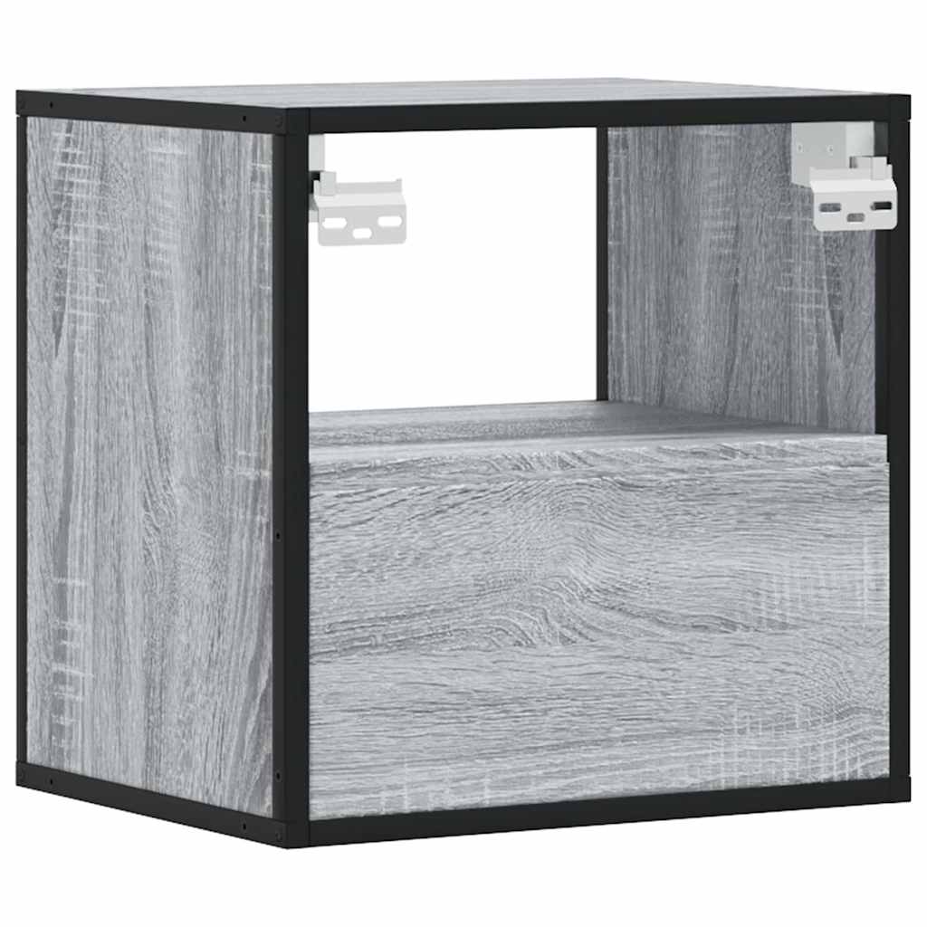 vidaXL Wall-mounted Bedside Cabinet Grey Sonoma 40x31x39.5 cm