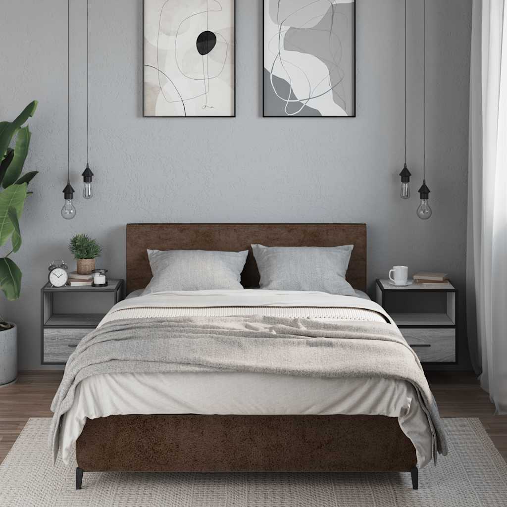 Wall-mounted Bedside Cabinets 2 pcs Grey Sonoma 40x31x39.5 cm