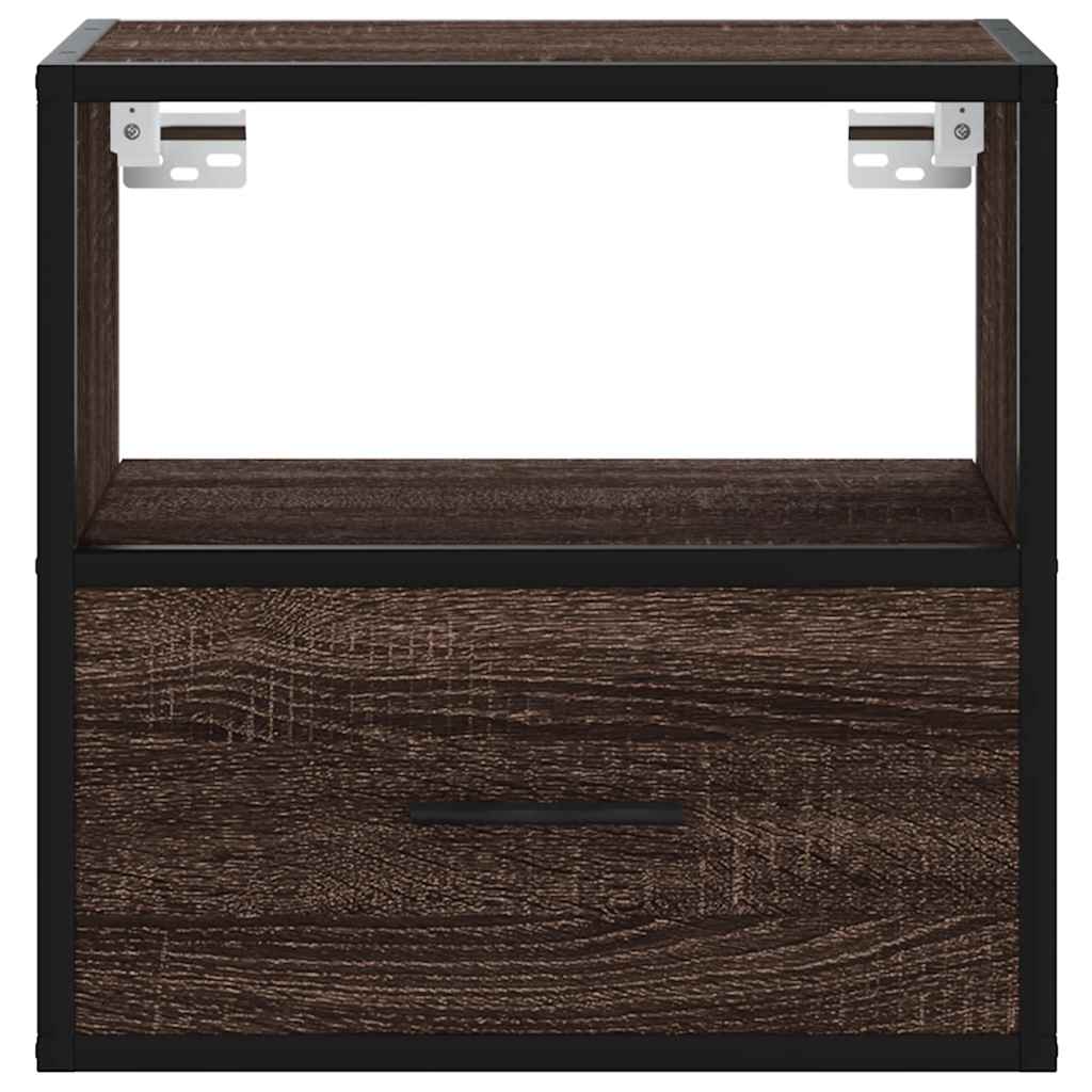 vidaXL Wall-mounted Bedside Cabinet Brown Oak 40x31x39.5 cm