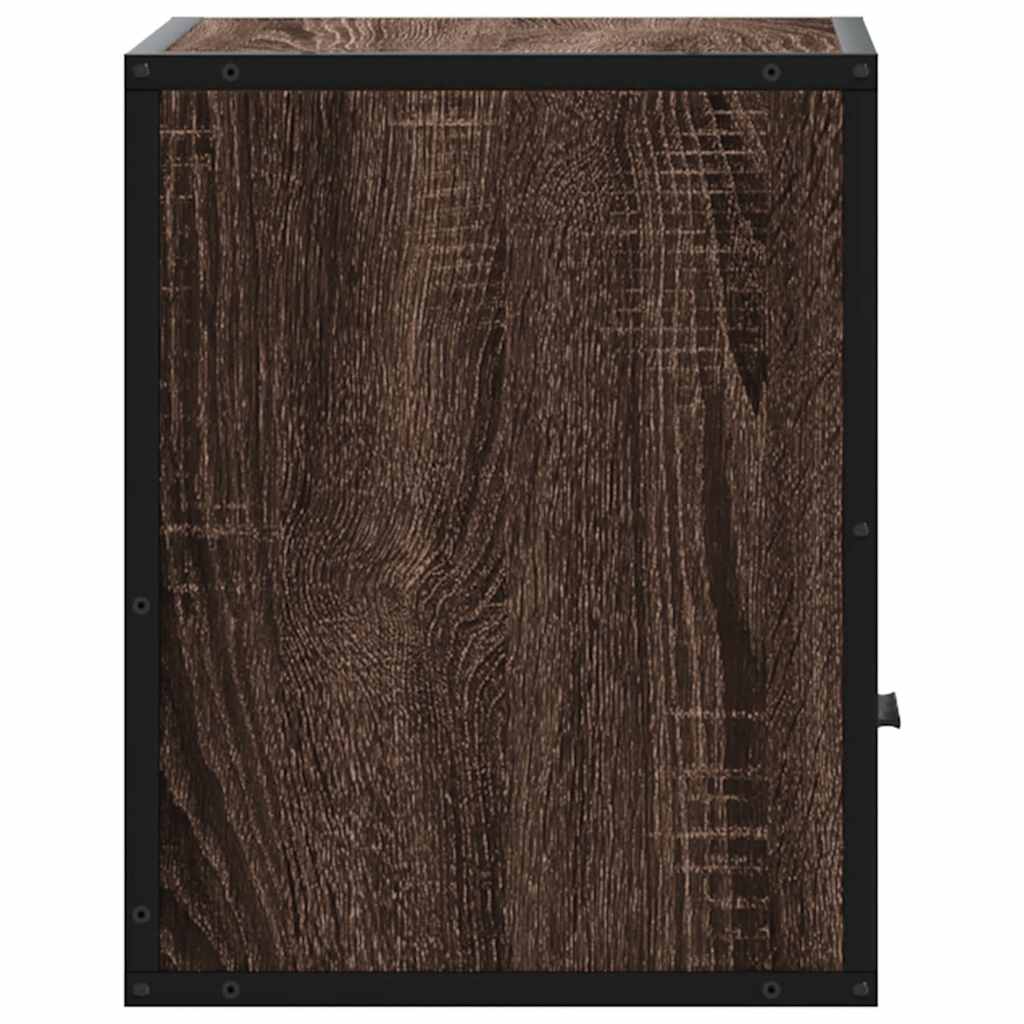 vidaXL Wall-mounted Bedside Cabinet Brown Oak 40x31x39.5 cm