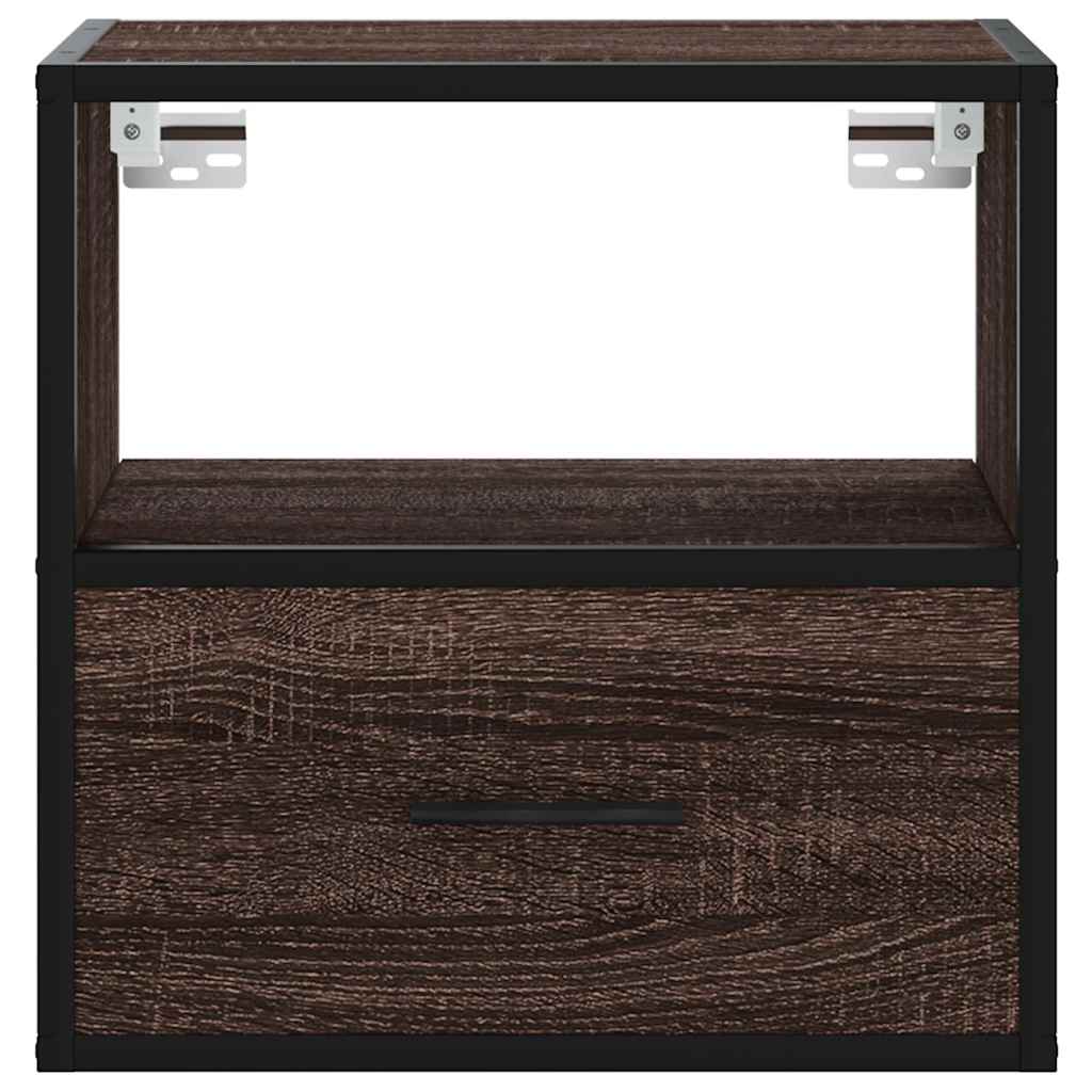 vidaXL Wall-mounted Bedside Cabinets 2 pcs Brown Oak 40x31x39.5 cm