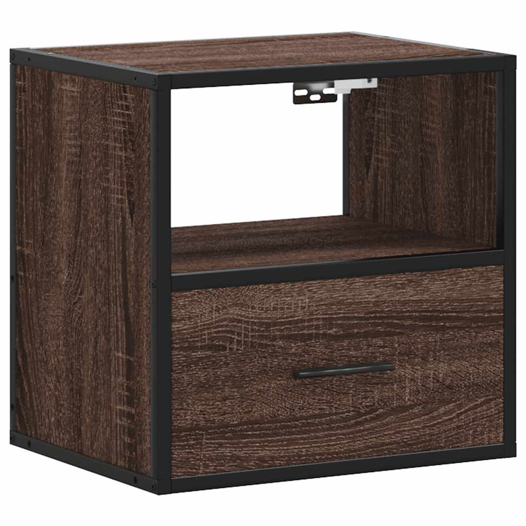 vidaXL Wall-mounted Bedside Cabinets 2 pcs Brown Oak 40x31x39.5 cm