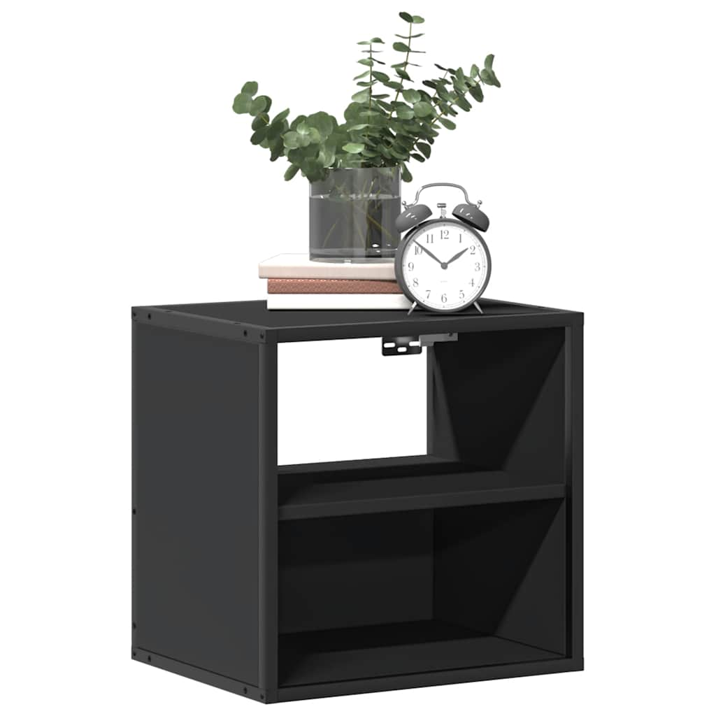 vidaXL Wall-mounted Bedside Cabinets 2 pcs Black 40x31x39.5 cm