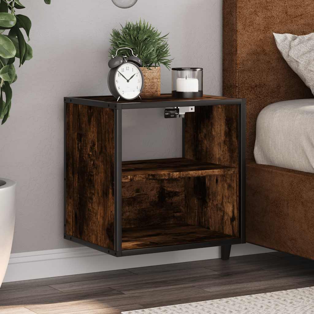 vidaXL Wall-mounted Bedside Cabinets 2 pcs Smoked Oak 40x31x39.5 cm