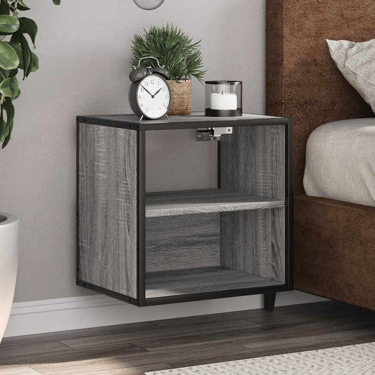 vidaXL Wall-mounted Bedside Cabinets 2 pcs Grey Sonoma 40x31x39.5 cm
