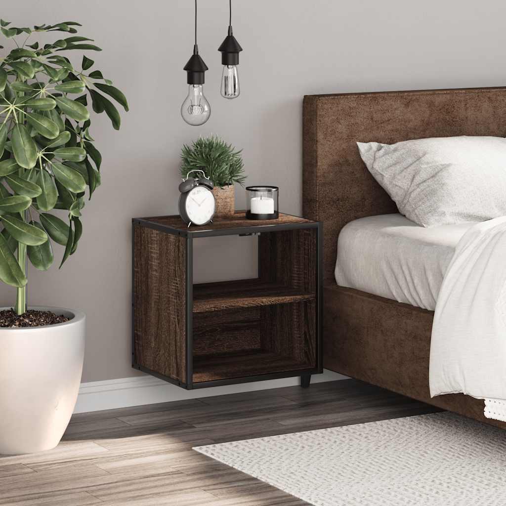 Wall-mounted Bedside Cabinet Brown Oak 40x31x39.5 cm