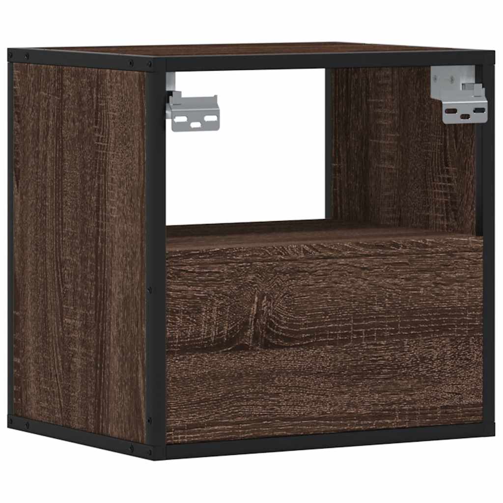 vidaXL Wall-mounted Bedside Cabinets 2 pcs Brown Oak 40x31x39.5 cm