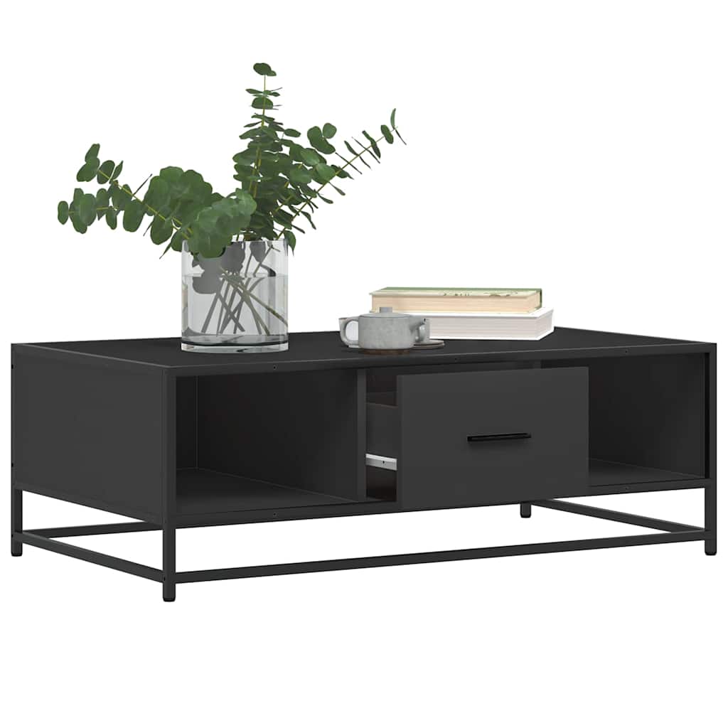 Coffee Table Black 100x57x35 cm Engineered Wood and Metal
