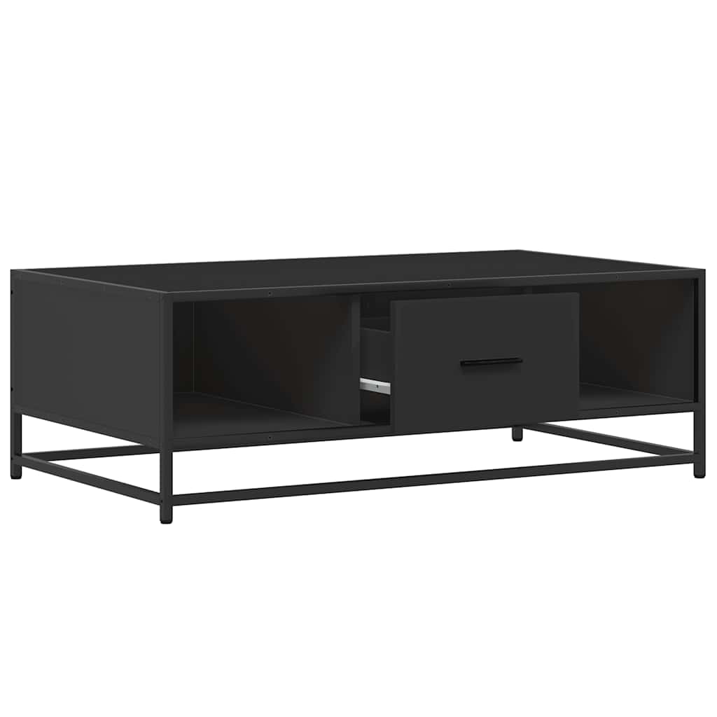 Coffee Table Black 100x57x35 cm Engineered Wood and Metal