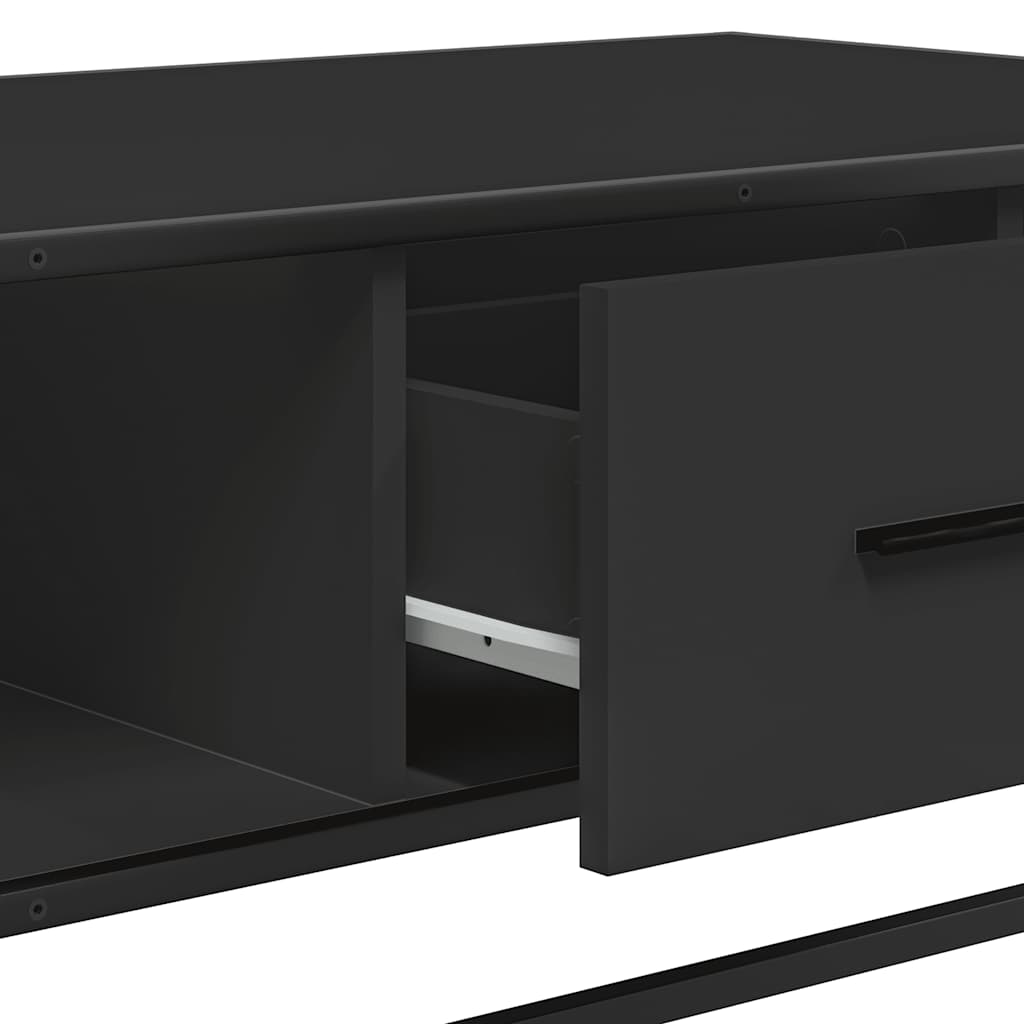 Coffee Table Black 100x57x35 cm Engineered Wood and Metal