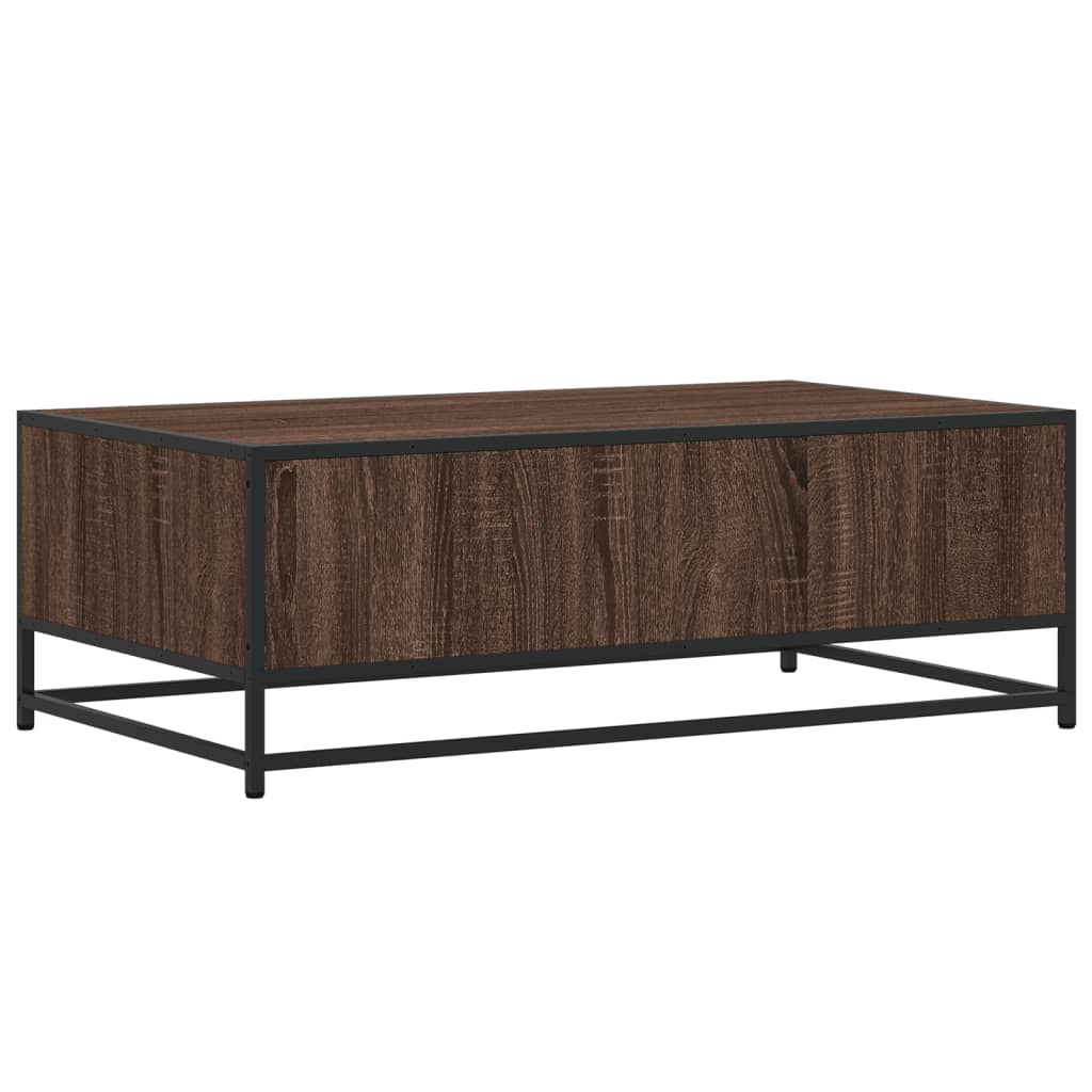 Coffee Table Brown Oak 100x57x35 cm Engineered Wood and Metal