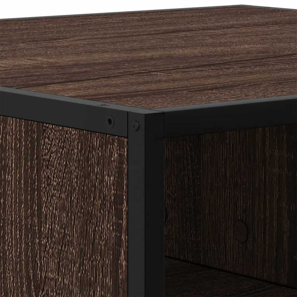 Coffee Table Brown Oak 60.5x60.5x30 cm Engineered Wood and Metal