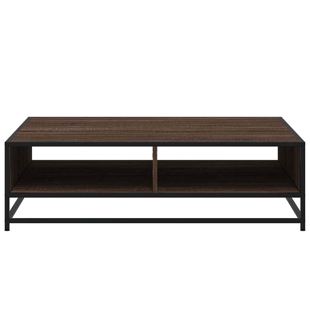 Coffee Table Brown Oak 100x100x30 cm Engineered Wood and Metal