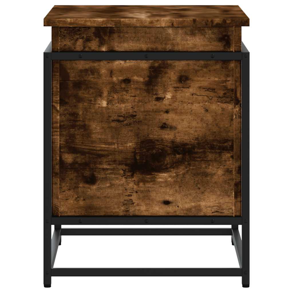 Storage Box with Lid Smoked Oak 60x40x51.5 cm Engineered Wood