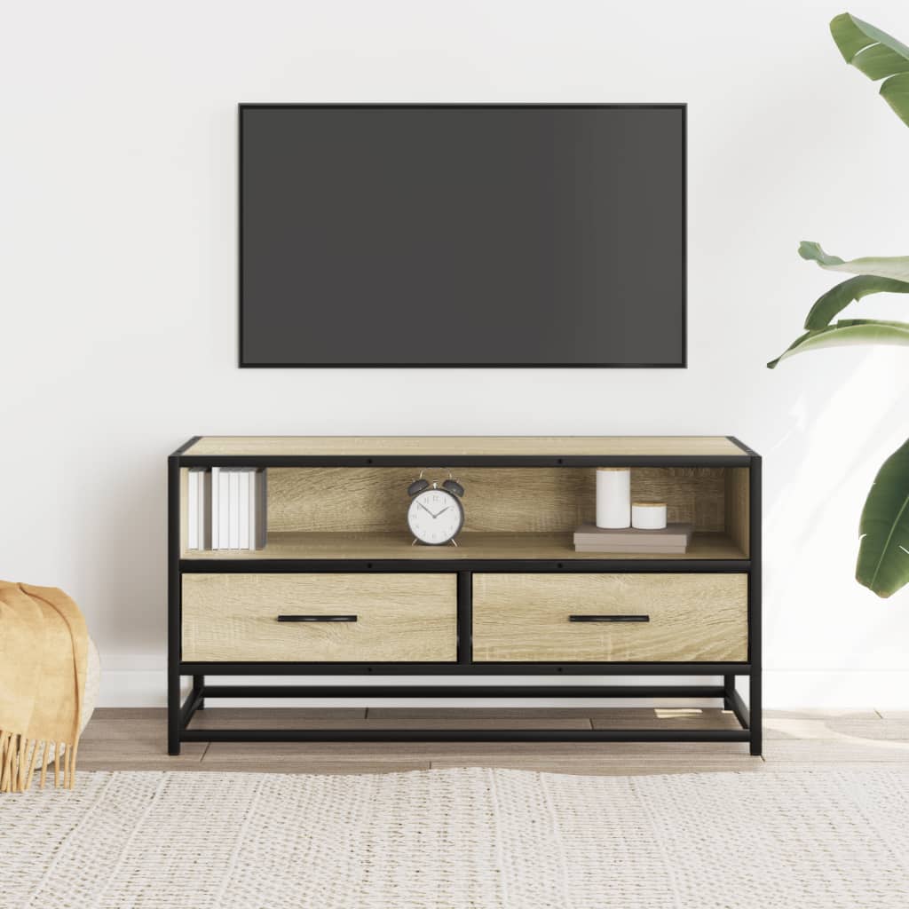 TV Cabinet Sonoma Oak 80x34,5x40 cm Engineered Wood and Metal