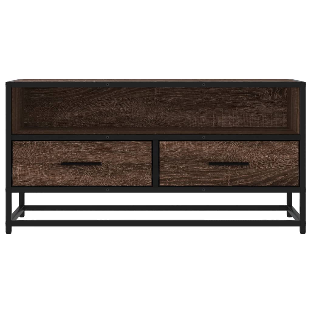 TV Cabinet Brown Oak 80x34,5x40 cm Engineered Wood and Metal