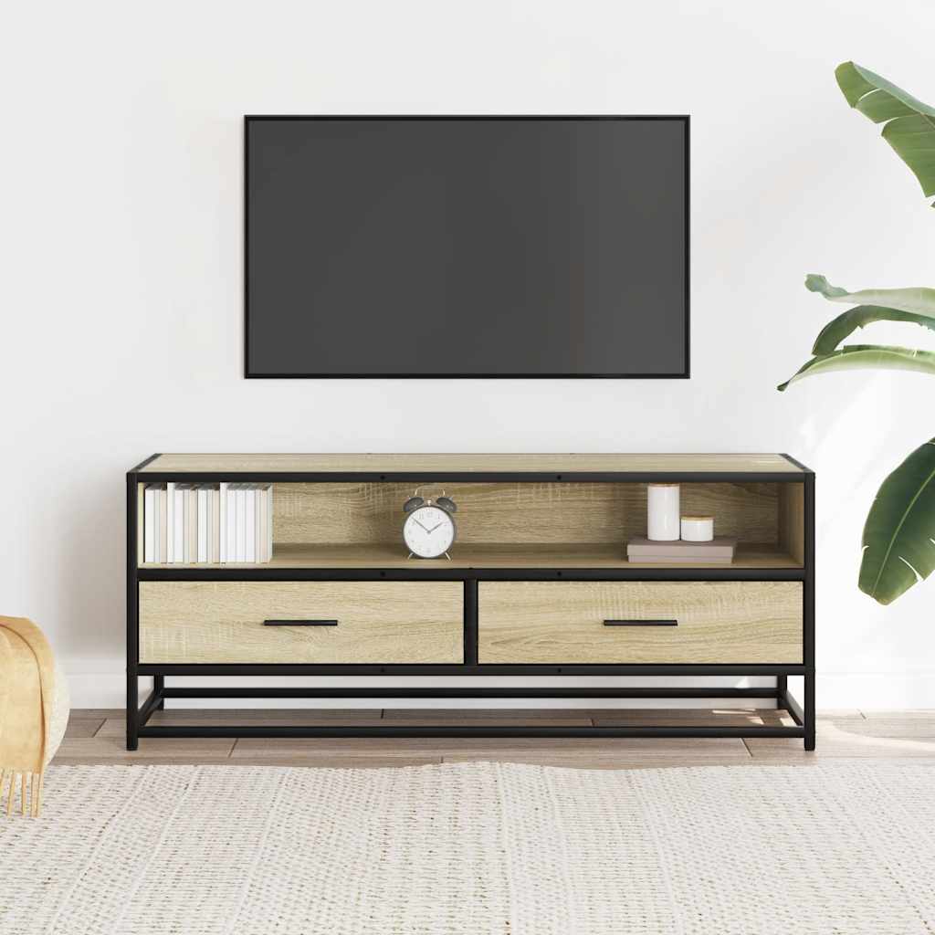 TV Cabinet Sonoma Oak 100x34,5x40 cm Engineered Wood and Metal