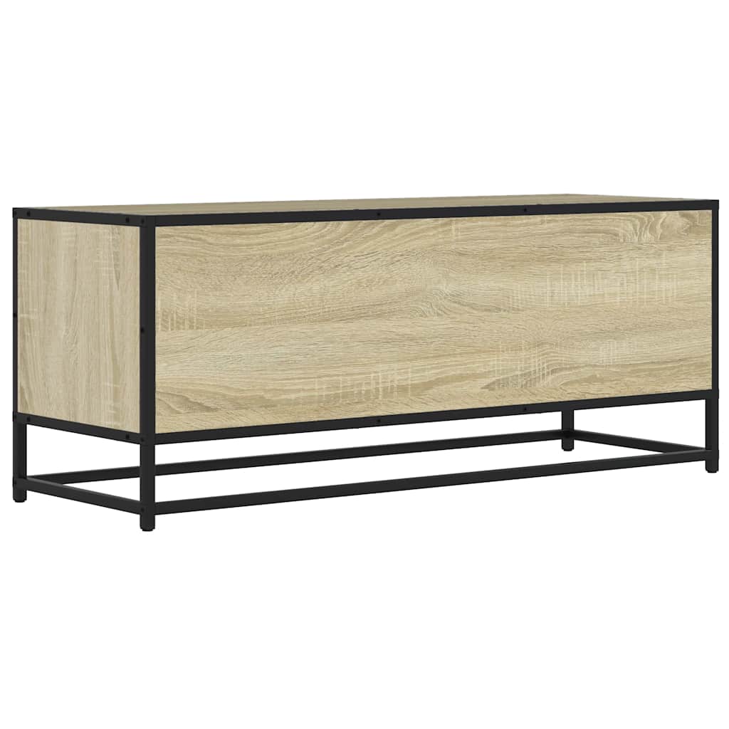 TV Cabinet Sonoma Oak 100x34.5x40 cm Engineered Wood and Metal