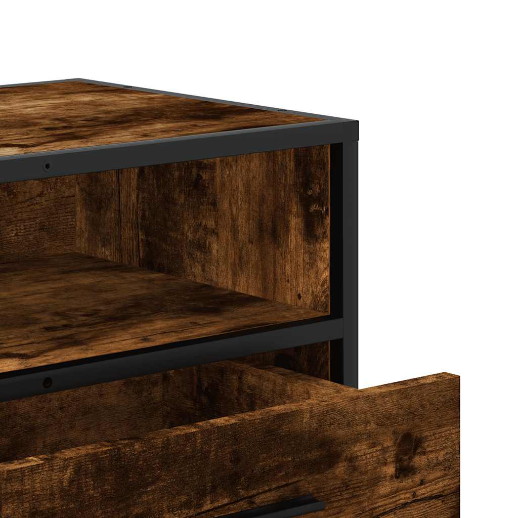 TV Cabinet Smoked Oak 100x34,5x40 cm Engineered Wood and Metal