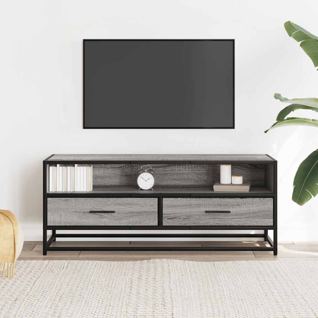 TV Cabinet Grey Sonoma 100x34,5x40 cm Engineered Wood and Metal