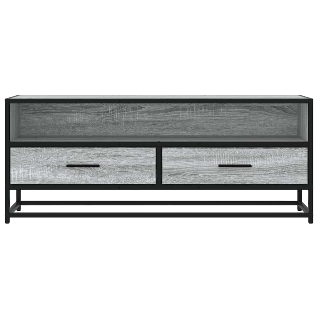TV Cabinet Grey Sonoma 100x34.5x40 cm Engineered Wood and Metal