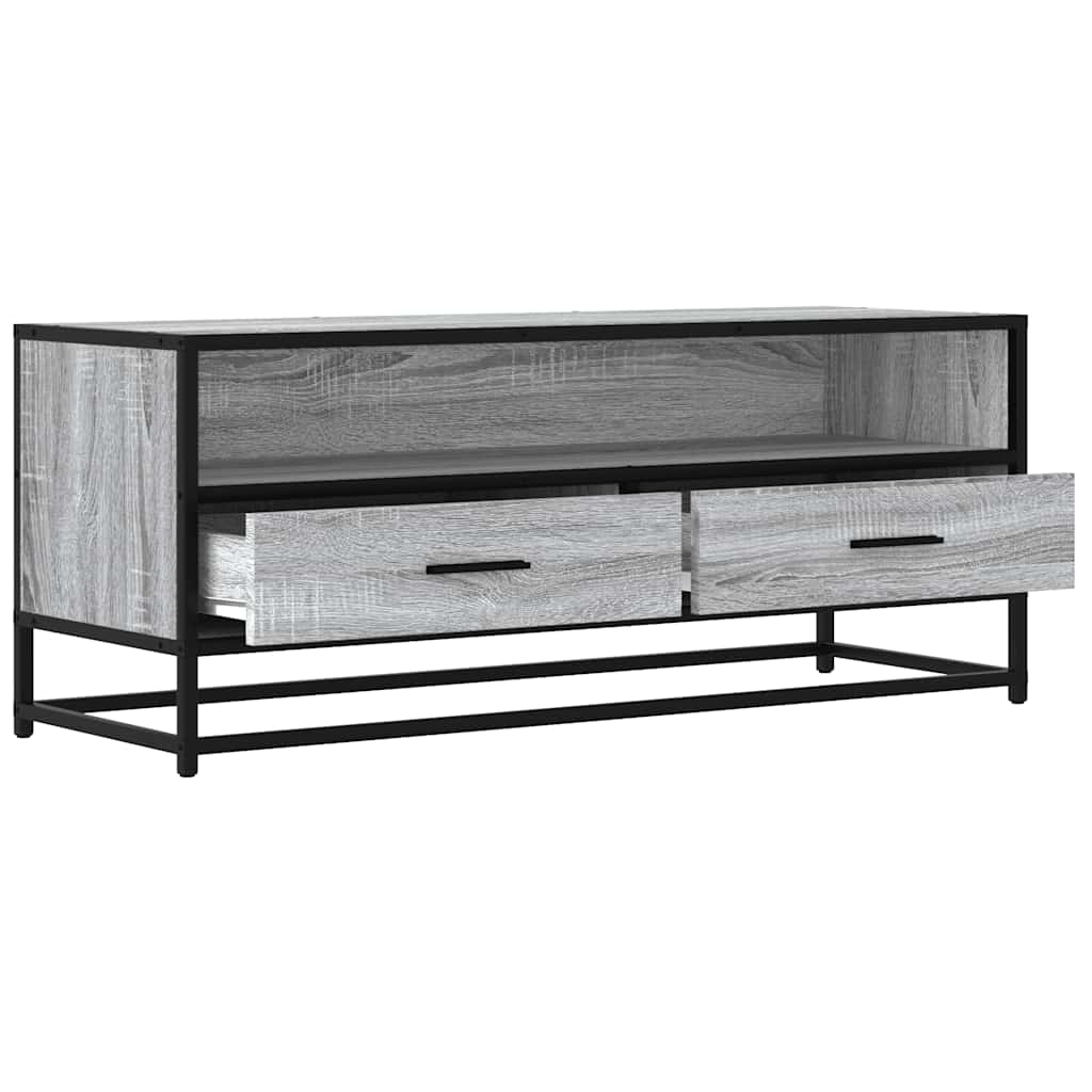TV Cabinet Grey Sonoma 100x34,5x40 cm Engineered Wood and Metal