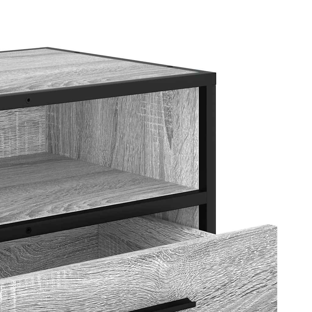 TV Cabinet Grey Sonoma 100x34.5x40 cm Engineered Wood and Metal