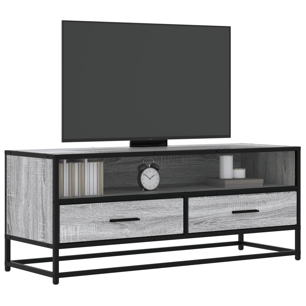 TV Cabinet Grey Sonoma 100x34,5x40 cm Engineered Wood and Metal
