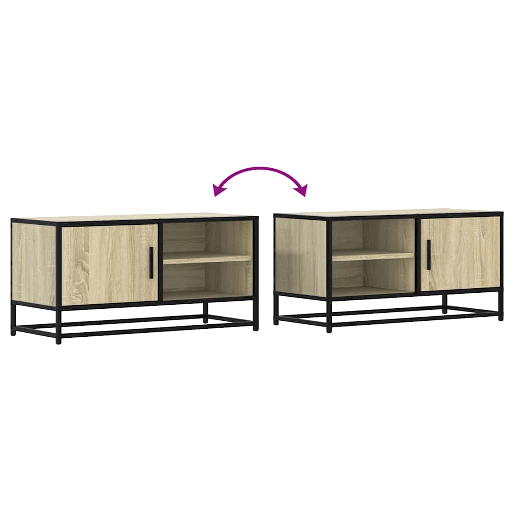 TV Cabinet Sonoma Oak 80x34,5x40 cm Engineered Wood and Metal
