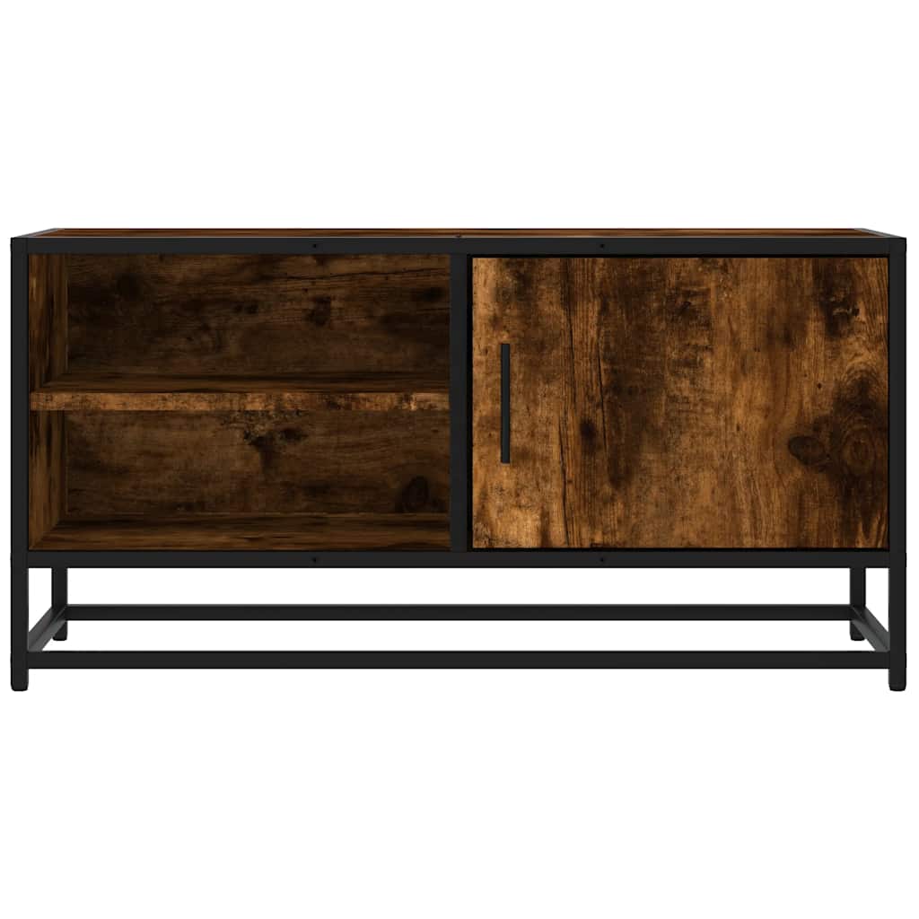 TV Cabinet Smoked Oak 80x34,5x40 cm Engineered Wood and Metal