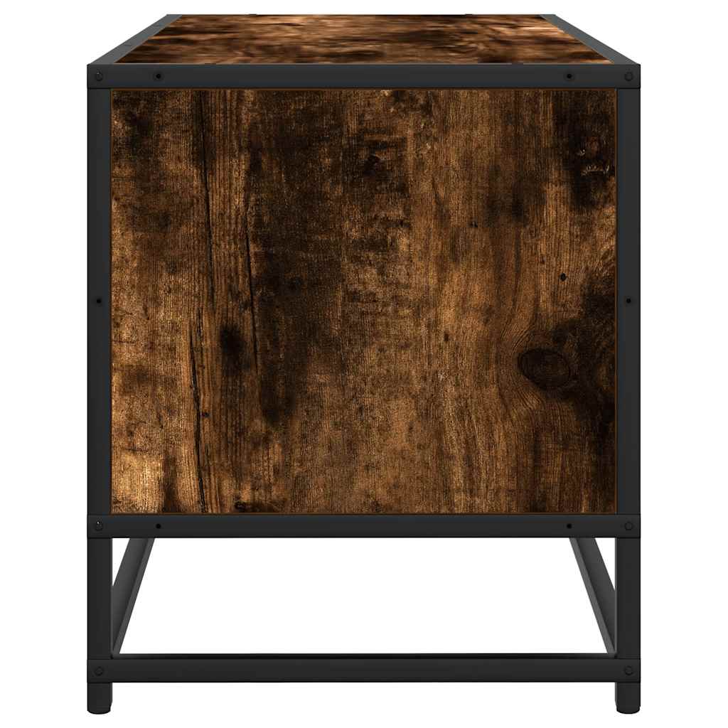 TV Cabinet Smoked Oak 80x34,5x40 cm Engineered Wood and Metal