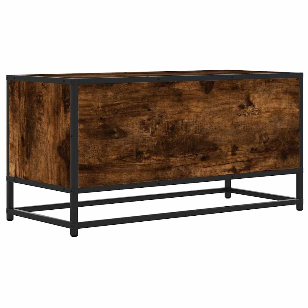 TV Cabinet Smoked Oak 80x34,5x40 cm Engineered Wood and Metal