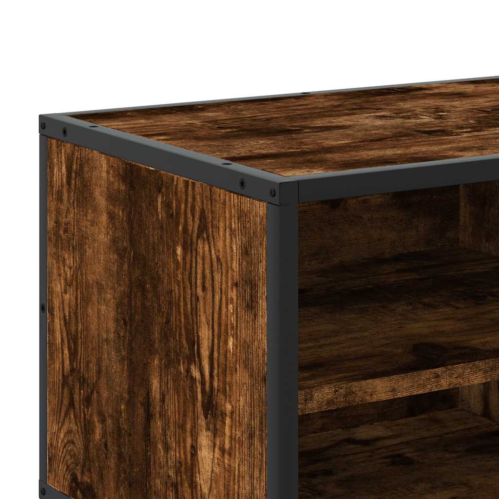 TV Cabinet Smoked Oak 80x34,5x40 cm Engineered Wood and Metal