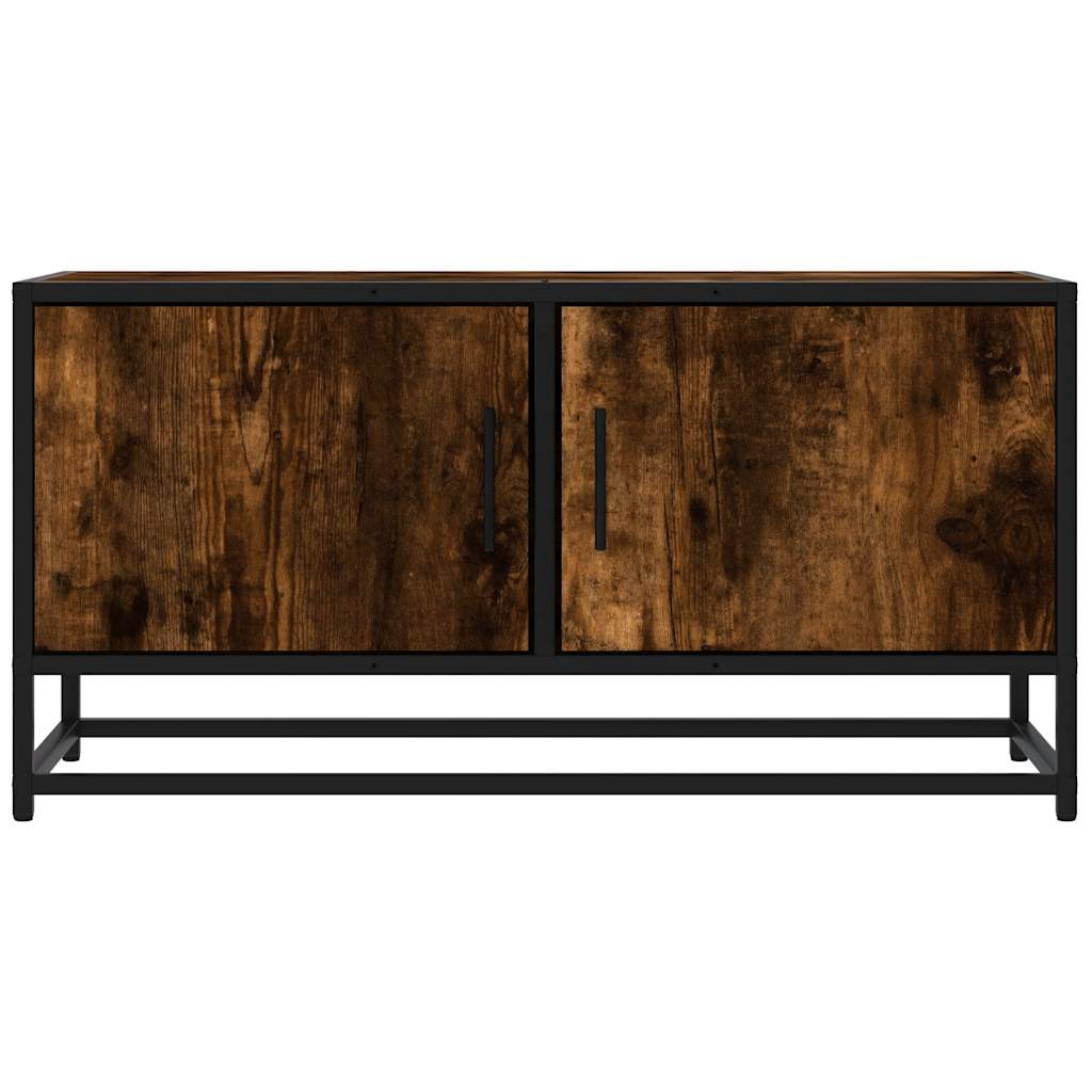 TV Cabinet Smoked Oak 80x34,5x40 cm Engineered Wood and Metal