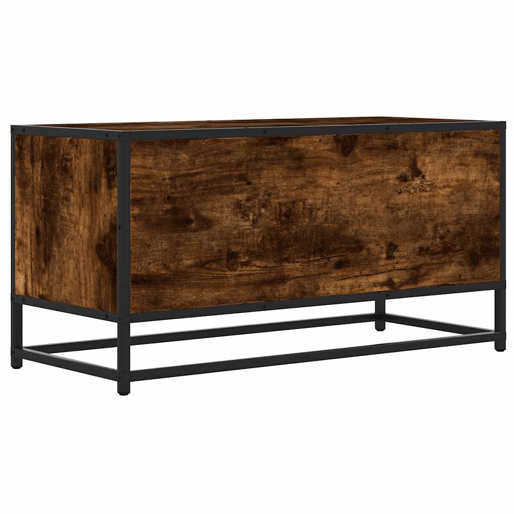 TV Cabinet Smoked Oak 80x34,5x40 cm Engineered Wood and Metal