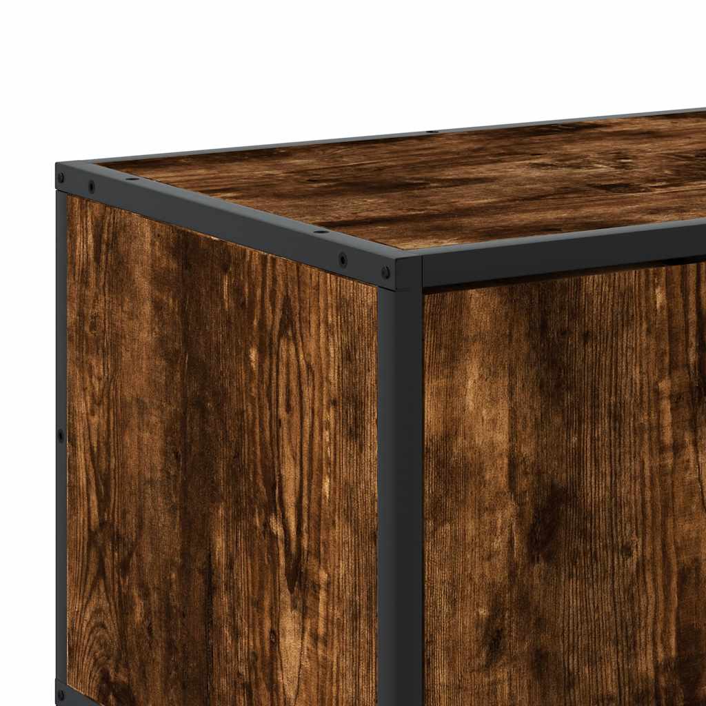 TV Cabinet Smoked Oak 80x34,5x40 cm Engineered Wood and Metal