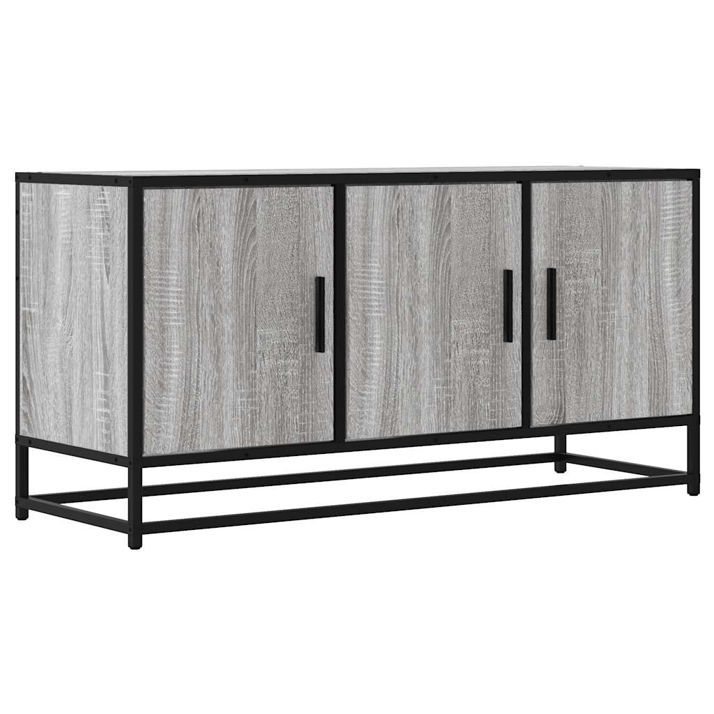 TV Cabinet Grey Sonoma 100x35x50 cm Engineered Wood and Metal