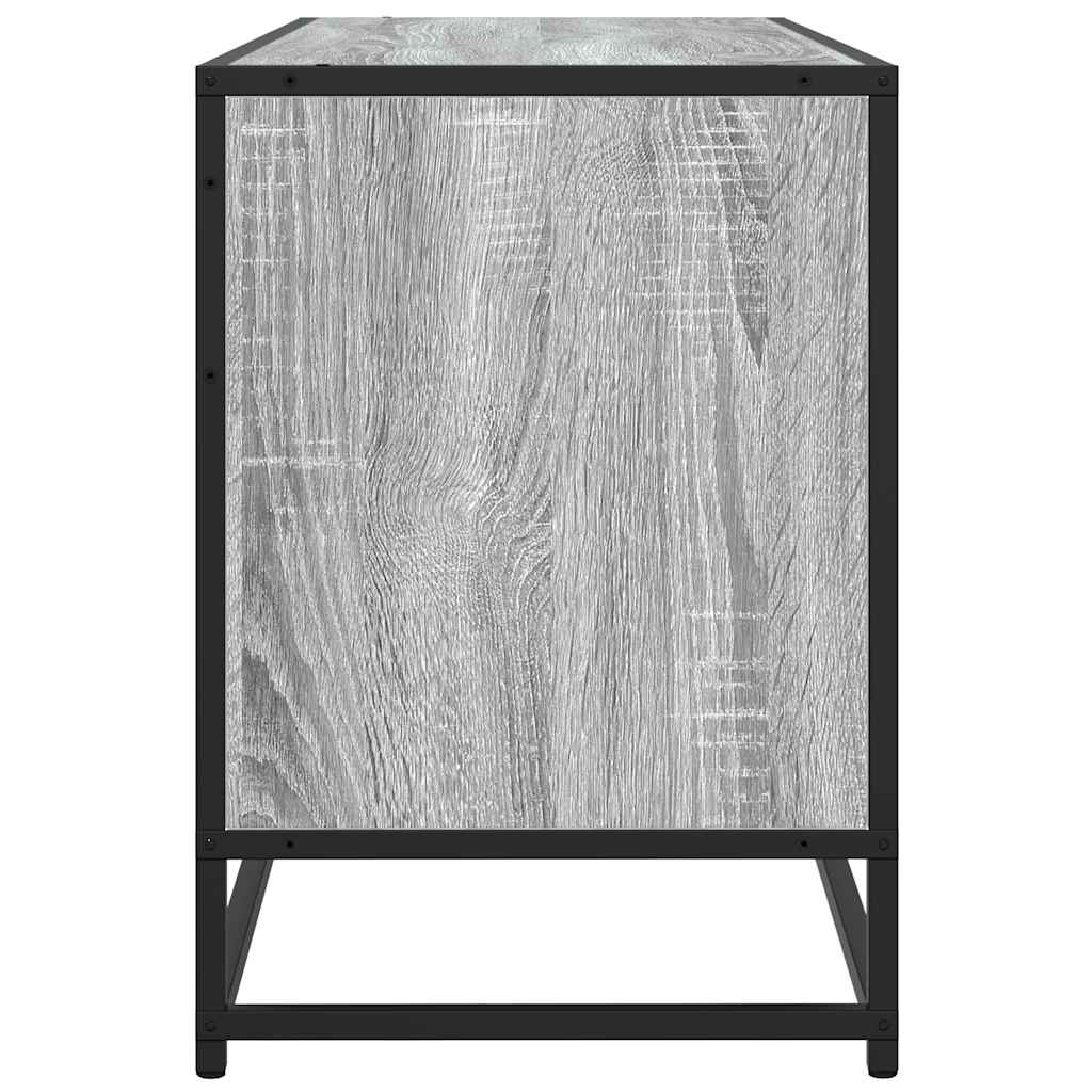 TV Cabinet Grey Sonoma 100x35x50 cm Engineered Wood and Metal