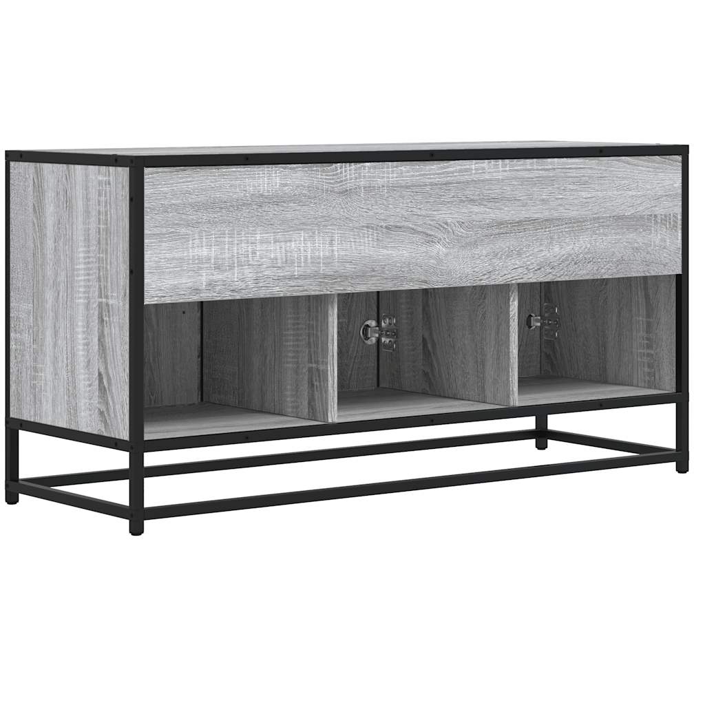 TV Cabinet Grey Sonoma 100x35x50 cm Engineered Wood and Metal