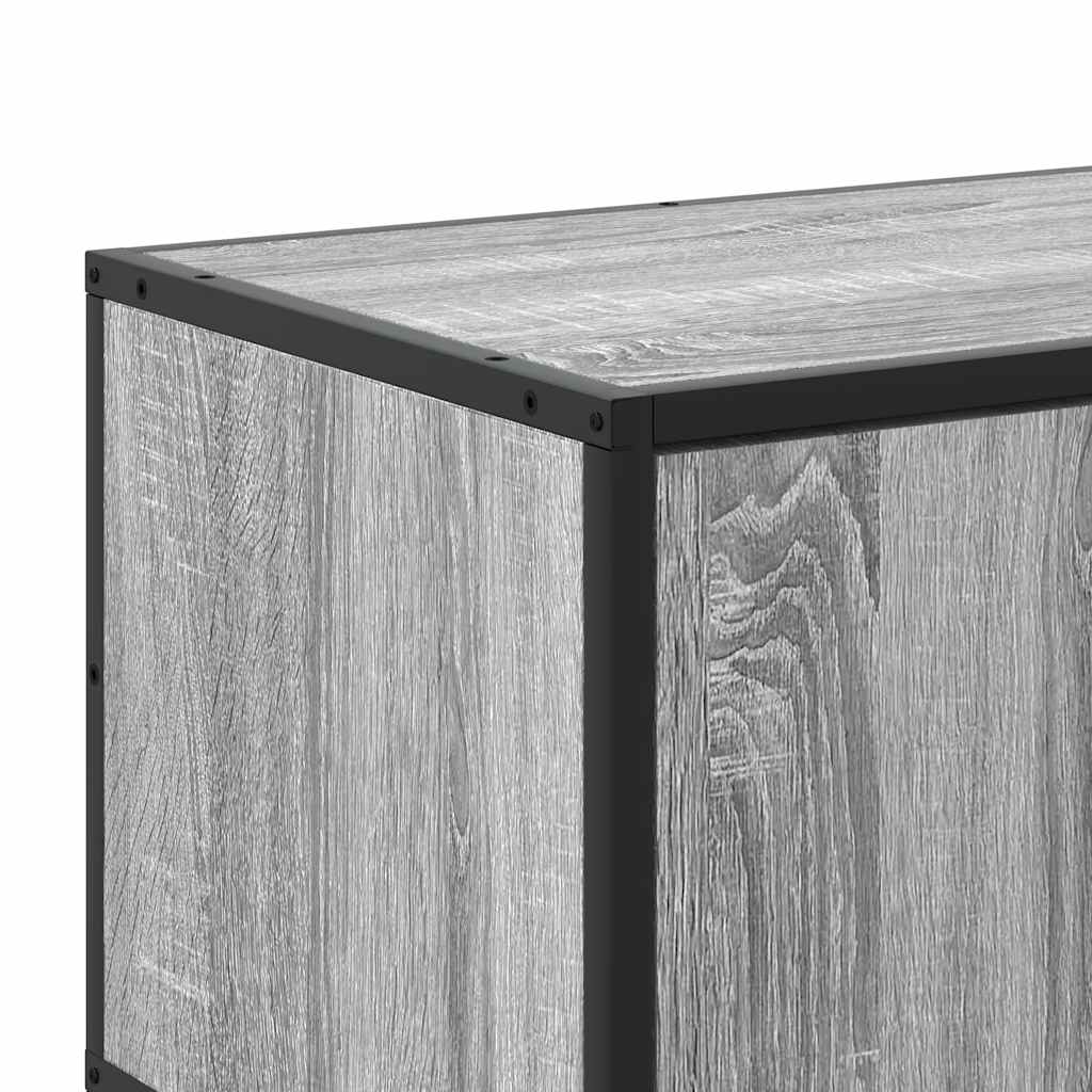 TV Cabinet Grey Sonoma 100x35x50 cm Engineered Wood and Metal