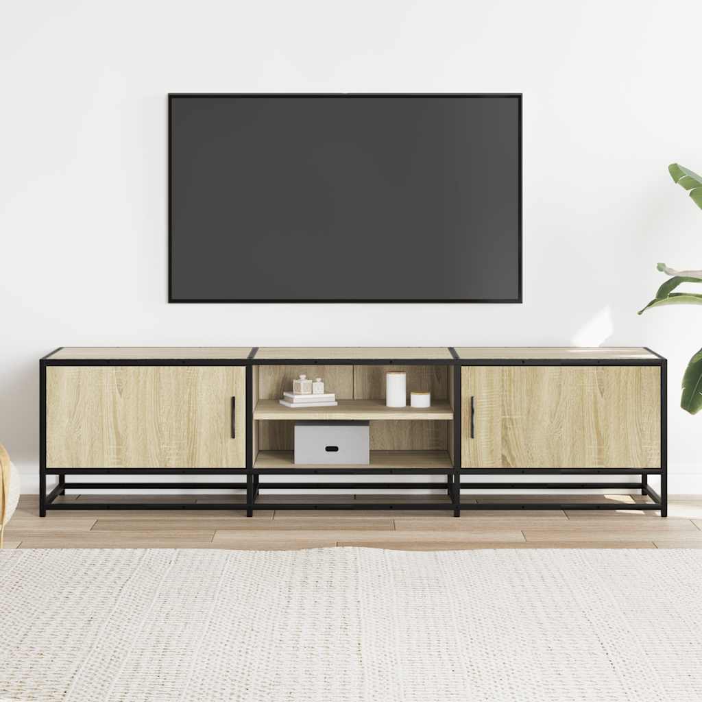 TV Cabinet Sonoma Oak 160x35x41 cm Engineered Wood and Metal