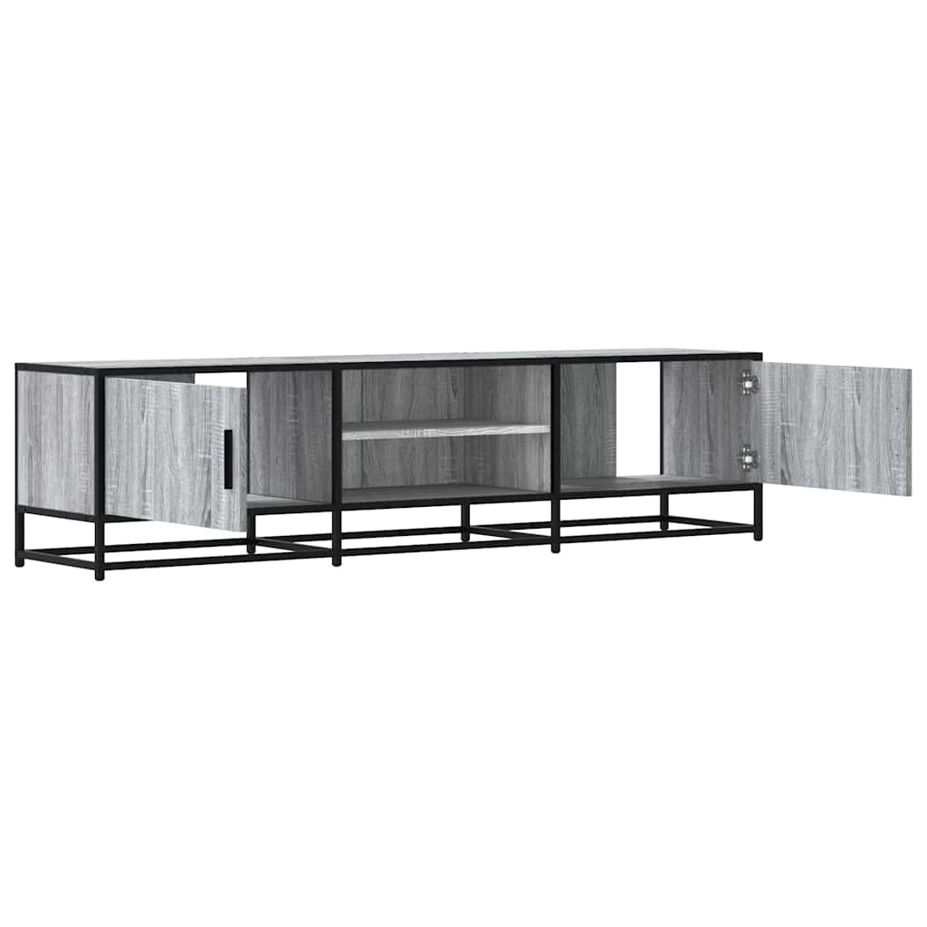 TV Cabinet Grey Sonoma 160x35x41 cm Engineered Wood and Metal