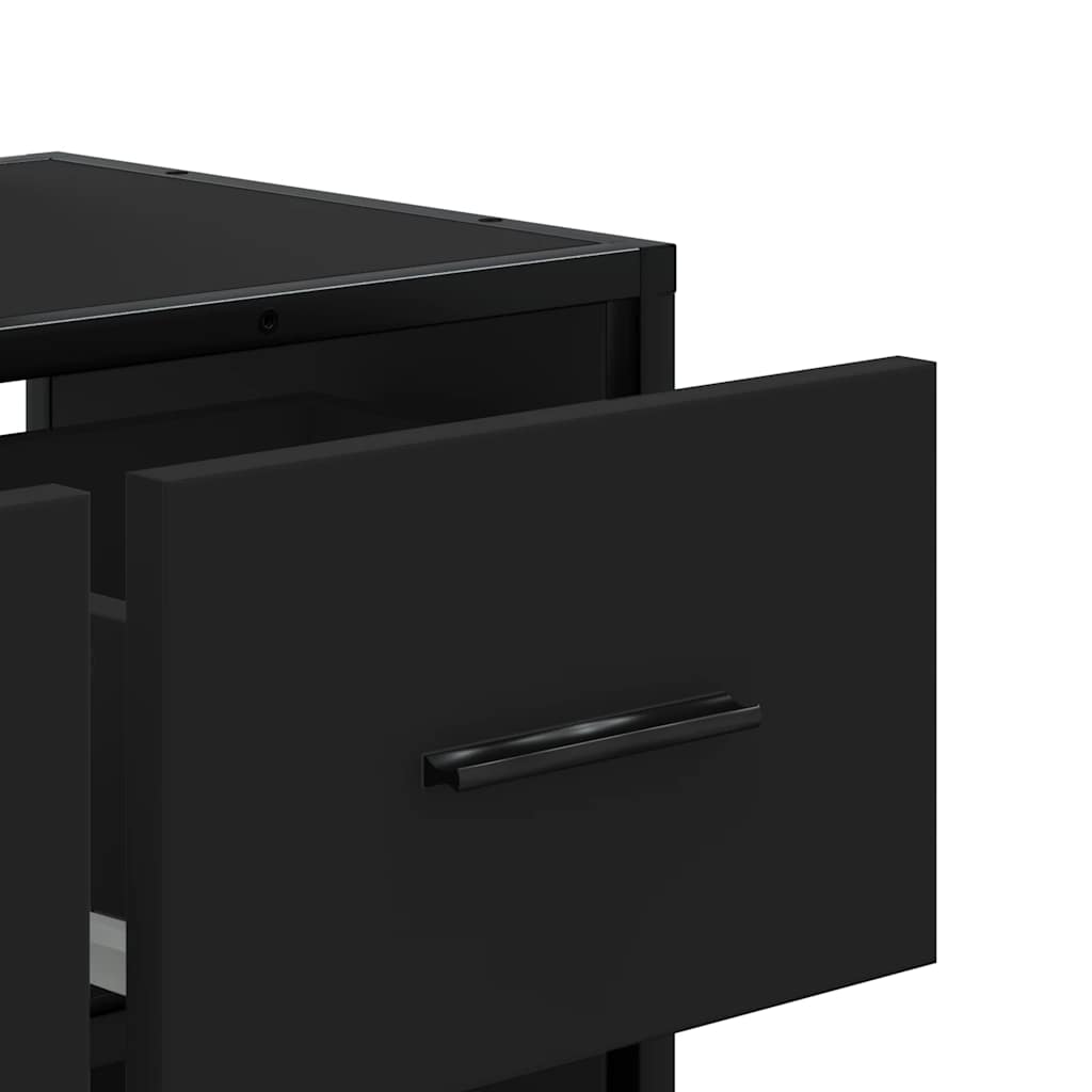 TV Cabinet Black 60x31x39,5 cm Engineered Wood and Metal