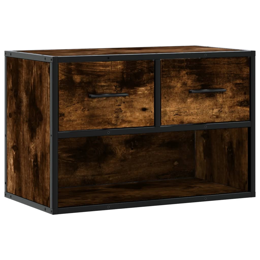 TV Cabinet Smoked Oak 60x31x39,5 cm Wood and Metal