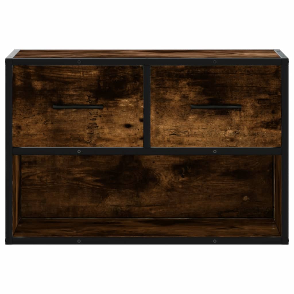 TV Cabinet Smoked Oak 60x31x39,5 cm Wood and Metal