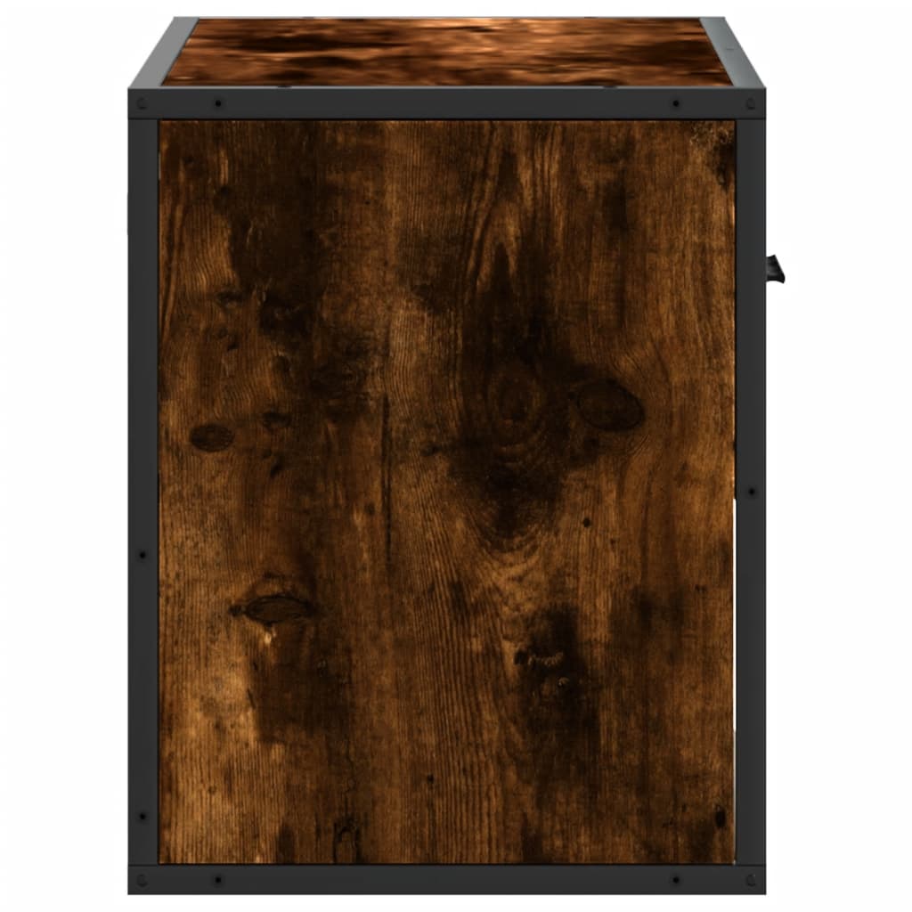 TV Cabinet Smoked Oak 60x31x39,5 cm Wood and Metal