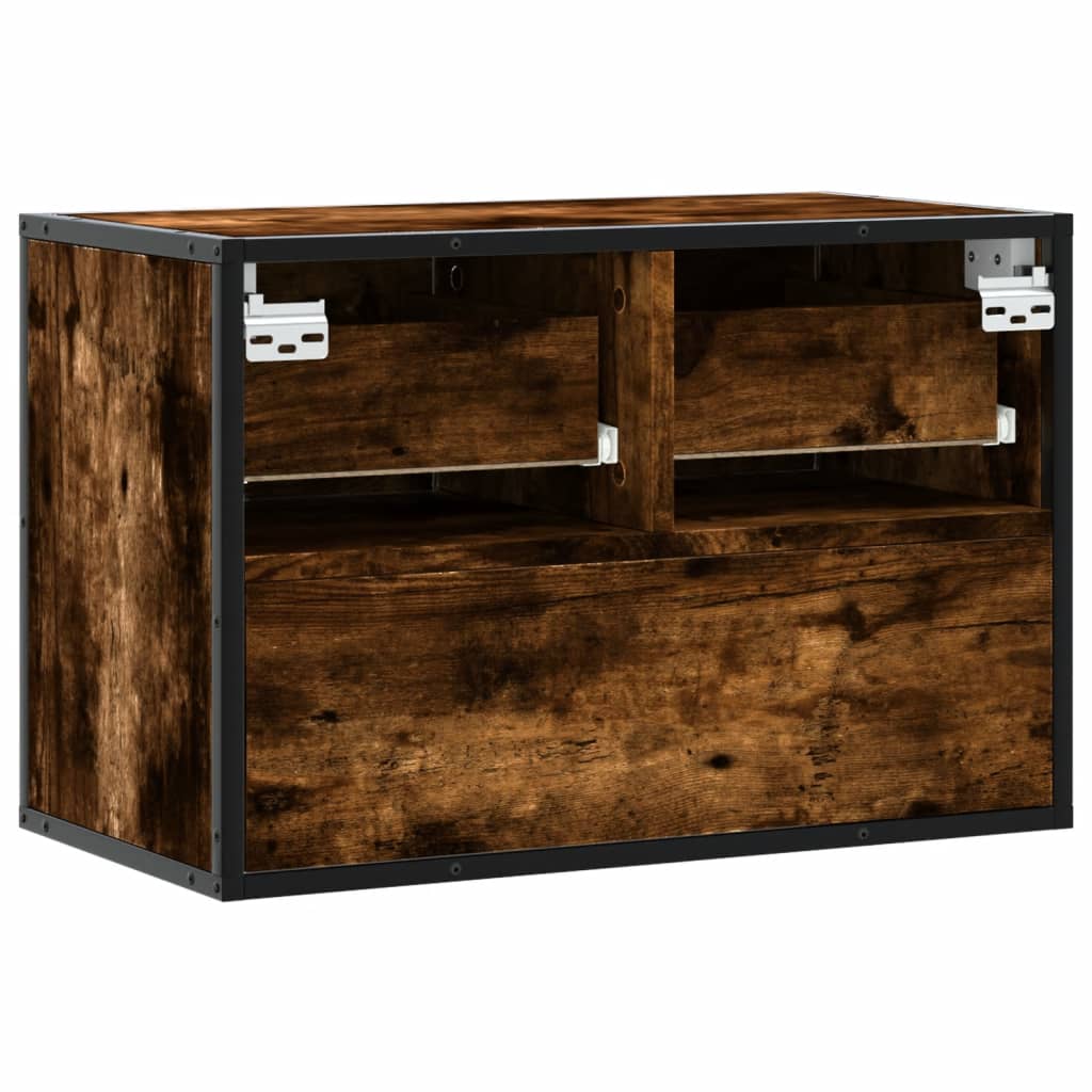 TV Cabinet Smoked Oak 60x31x39,5 cm Wood and Metal
