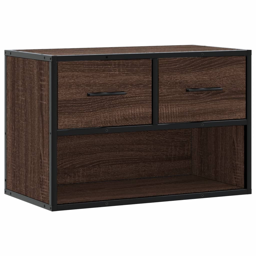 TV Cabinet Brown Oak 60x31x39,5 cm Engineered Wood and Metal